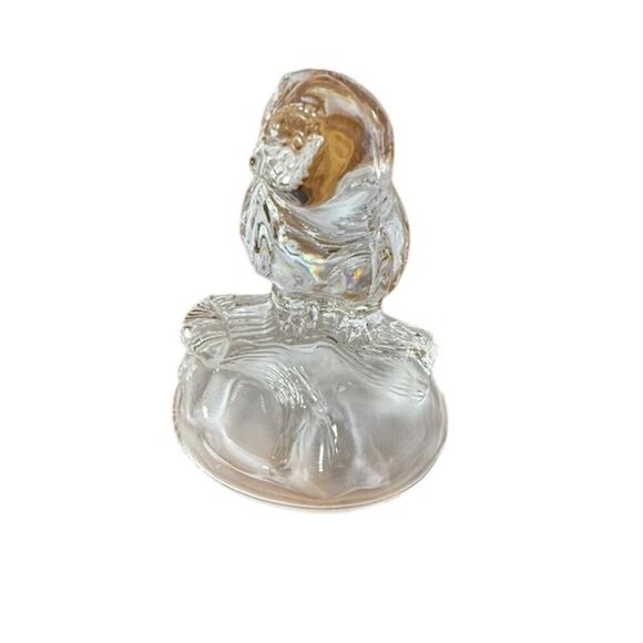 Vintage Cristal D'Arques frosted clear owl figurine 6" - Picture 3 of 7